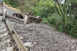 Se descarrila tren en Nogales; fue por presunta falla en las vías