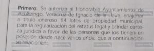 84 familias de Acultzingo beneficiadas con tramites para escrituras